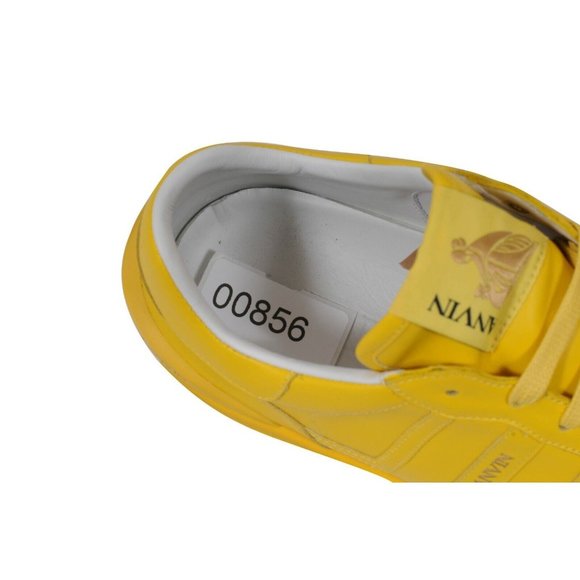 Lanvin Gallery Dept Mens Clay Sneaker US10 43 Yellow Leather Multicolor Painted - Picture 8 of 8